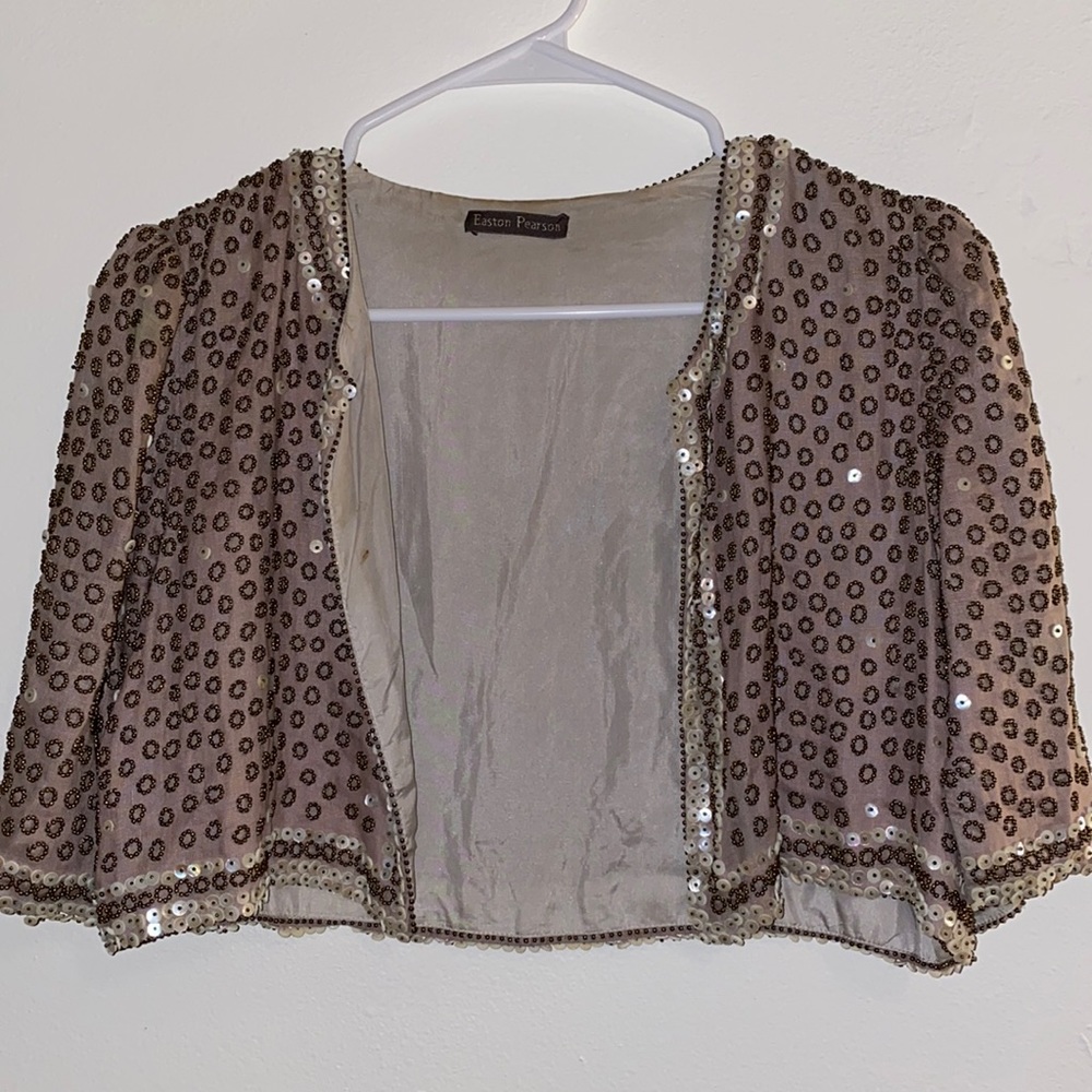 Easton Pearson beaded detailed crop jacket